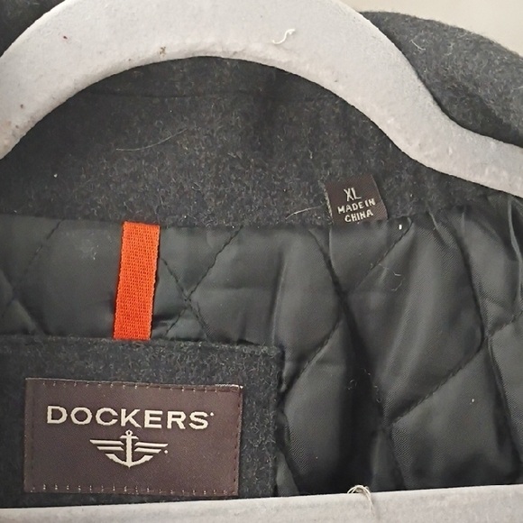 Dockers Black Wool Pea Coat with Button Front - Picture 2 of 5